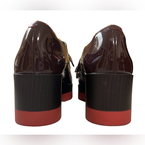 Zara Trafaluc Maroon Patent Platform Mary Jane Size 39 - Picture 7 of 11